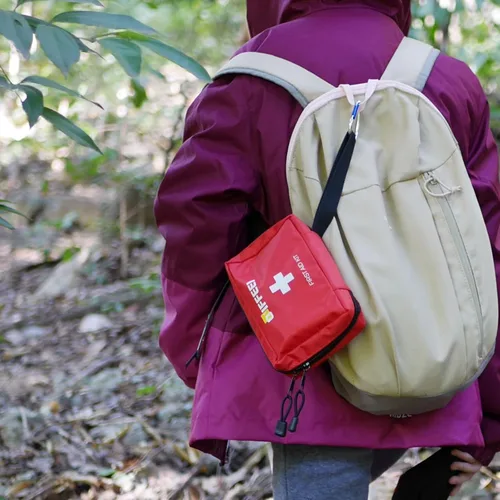 Miniatura 5 de O'IFFEEI Bolsa vacía pequeña de primeros auxilios, portátil para exteriores, camping, senderismo, mochileros, viajes. Bolsa médica pequeña