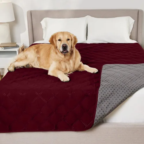 Miniatura 20 de GORILLA GRIP Funda de cama impermeable para perros, 82 x 68 pulgadas, parte trasera antideslizante con agarre, a prueba de fugas, lavable, funda