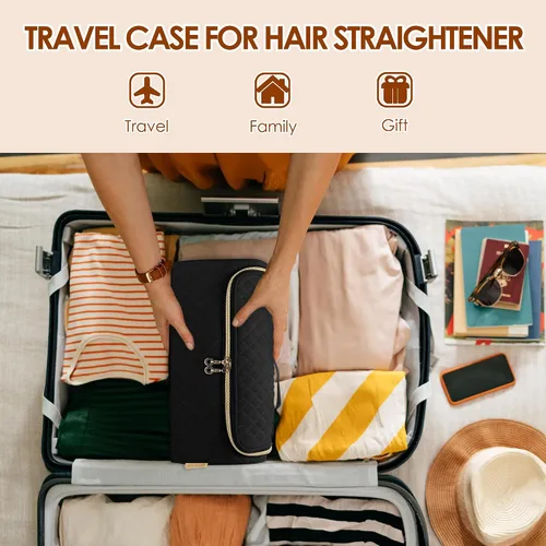 Miniatura 7 de Yarwo Bolsa de viaje compatible con Dyson Airstrait/Corrale alisador de cabello y accesorios, estuche de almacenamiento portátil para herramientas