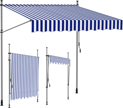 Miniatura 9 de Refugio para parasol sin perforaciones, toldo retráctil con manivela, toldo para patio, toldo impermeable para puerta, exterior para ventana