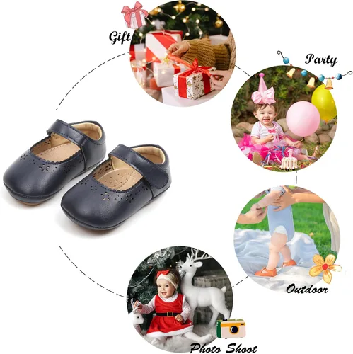 Miniatura 169 de Felix & Flora Zapatos de bebé de suela suave - Zapatos de bebé para caminar, mocasines, suela de goma, zapatos de cuna