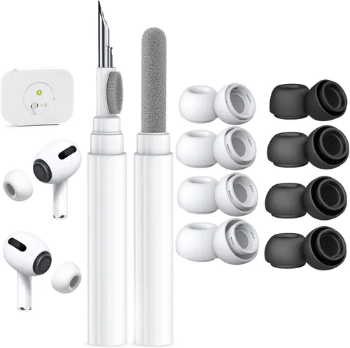 Miniatura 29 de 4 pares de puntas de repuesto para AirPods Pro 2ª/1ª generación con kit limpiador, orificio de reducción de ruido y pantalla protectora contra