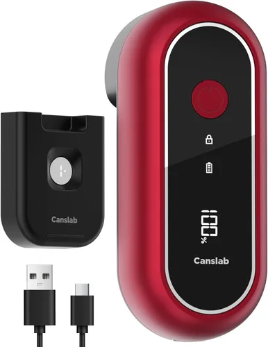 Miniatura 9 de Canslab Abrelatas recargable Turbo, hoja de grado profesional, parada automática, pantalla de duración de la batería LED, montaje en pared