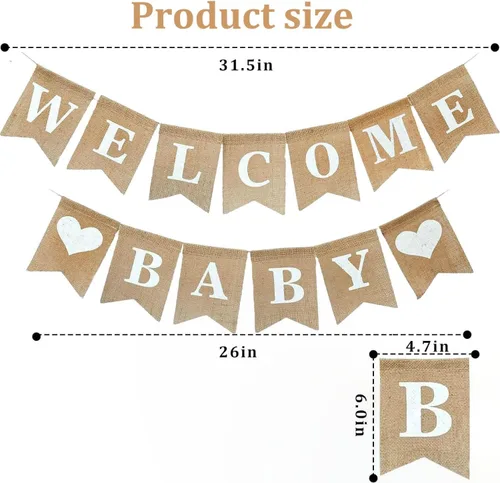 Miniatura 3 de Cartel de bienvenida para bebé, cartel de bienvenida para baby shower, cartel de revelación de género de arpillera preencordada para niño y niña