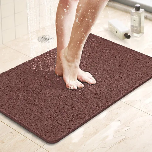 Miniatura 46 de LuxStep - Tapete de ducha, de 24 x 36 pulgadas, tapete de baño antideslizante con drenaje, tapete de baño de cloruro de polivinilo, de secado Gris
