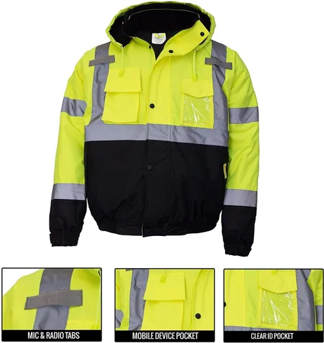 Miniatura 5 de WJ9011/12 - Chaqueta de seguridad para hombre, ANSI Clase 3 de alta visibilidad, impermeable