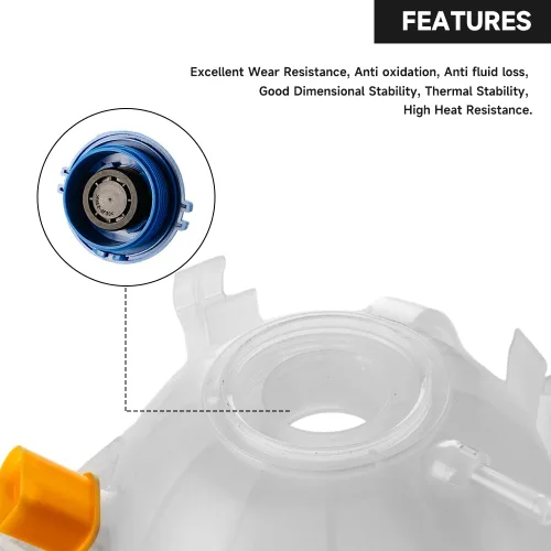 Miniatura 5 de Depósito de refrigerante para radiador con botella de expansión y desbordamiento con tapa y sensor - Compatible con Volkswagen Passat CC Golf GTI