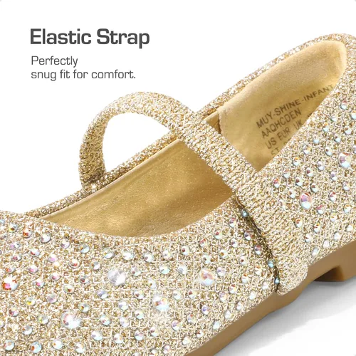 Miniatura 7 de DREAM PAIRS Zapatos planos Mary Jane con diamantes de imitación para niñas