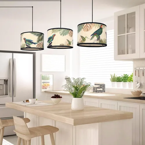 Miniatura 3 de Bioaqua - Lámpara colgante de bambú con cable enchufable (15 pies), lámpara colgante de macramé estilo bohemio con patrón, luces colgantes bohemias