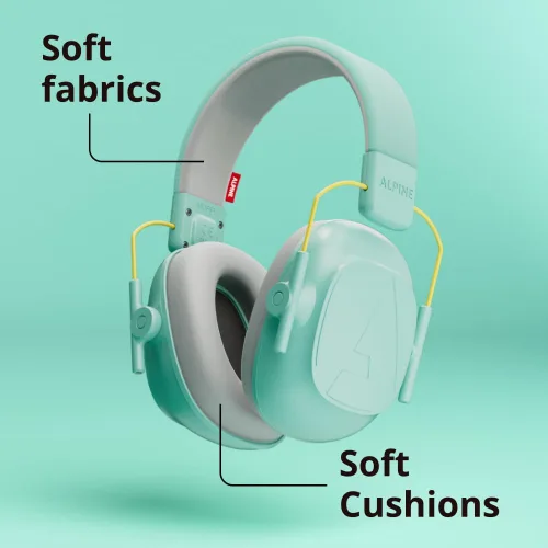 Miniatura 5 de Alpine Muffy Kids - Auriculares con cancelación de ruido para niños, certificado CE y ANSI, 25 dB, ayuda sensorial y de concentración, color menta