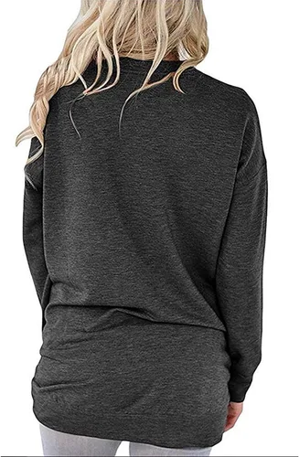 Miniatura 2 de Akihoo Blusas tipo túnica de manga larga para mujer, cuello redondo