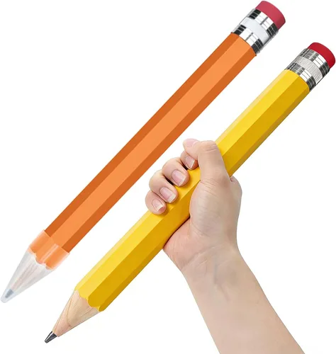 Miniatura 13 de Lápices Gigantes para Utilería/Regalos/Decoración - Lápiz Jumbo de Madera de 14 Pulgadas con Tapa para Escuelas y Hogares (Azul)