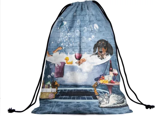 Miniatura 37 de Bolsa de agarre de gimnasia de piel de animal, bolsa de gimnasia con cordón ajustable, bolsa de cuerda para fauna silvestre, Mariposas Galaxy