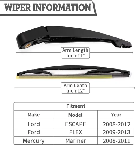 Miniatura 2 de Juego de tuercas para limpiaparabrisas trasero, repuesto para Ford Escape 2008-2012, FLEX 2009-2019, Mercury Mariner 2008-2011, Mazda Tribute