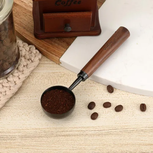 Miniatura 2 de Cuchara Medidora de Café Vintage - Acero Inoxidable 304, Cuchara de Café, Capacidad de 0.35 onzas, Mango de Nogal - Perfecta para Café, Té y Más