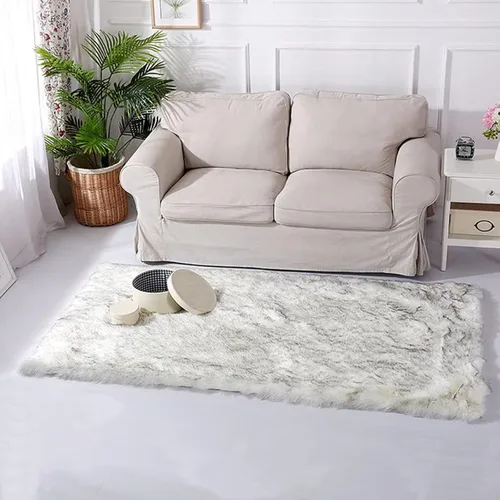 Miniatura 28 de Latepis - Tapete rectangular de piel sintética tipo lana de oveja suave, esponjosa y lavable para sala de estar, dormitorio, sala de juegos o Blanco