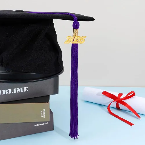 Miniatura 14 de Borla 2025, 1 unidad, borla de graduación para graduados 2025, borla 2025 con dijes de fecha dorada 2025 para fiestas de graduación, ceremonias