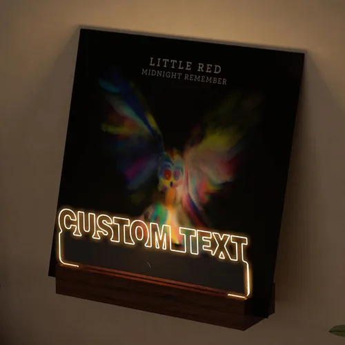 Miniatura 12 de Ammonite Soporte luminoso giratorio para discos de vinilo en reproducción, soporte de madera acrílico para discos en reproducción para exhibición
