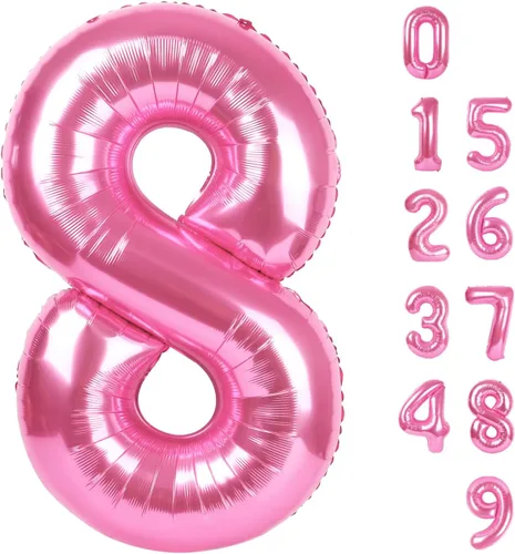 Miniatura 407 de Globos de números de 5 globos de 40 pulgadas, decoraciones de cumpleaños azules para niños y niñas, globos de números azul marino grandes