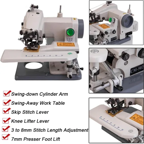 Miniatura 2 de Máquina de coser de punto ciego de escritorio de grado profesional portátil con dobladillo ciego para máquina de coser vestidos, faldas y pantalones