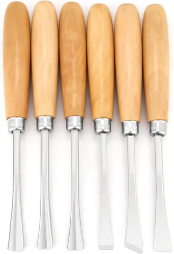 Juego de cinceles de mano de tallado de madera profesional, herramientas de escultura de carpintería, 6 uds. para torno