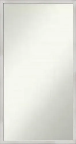 Miniatura 204 de Amanti Art Espejo de baño plateado para sobre el fregadero, 33 x 45 pulgadas, espejo de tocador rectangular blanco plateado y plateado, marco