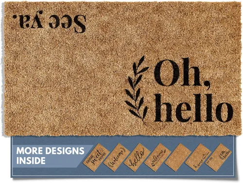 Miniatura 13 de Barnyard Designs Felpudo de bienvenida para exteriores, alfombra grande de entrada para puerta principal, marrón (Home Sweet Home, 30" x 17")