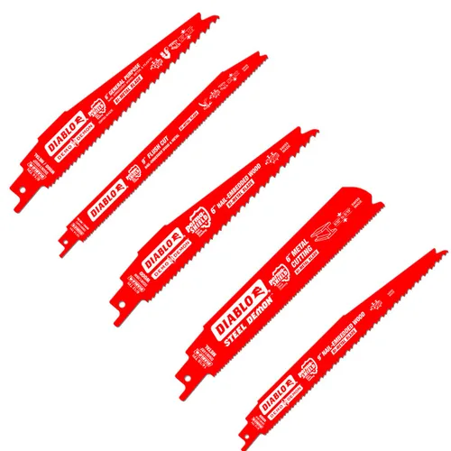 Miniatura 10 de Diablo Cuchillas alternativas bimetálicas con revestimiento Perma-Shield para madera incrustada en clavos, 6 pulgadas de longitud, diseño de dientes