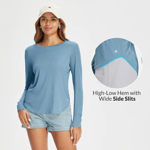 Miniatura 33 de BALEAF - Camisetas de sol de manga larga para mujer, con FPU 50+, para senderismo, ligeras, de secado rápido, protección contra rayos ultravioleta