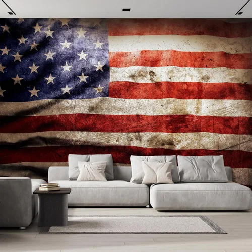 wall26 - Primer plano de la bandera americana Grunge - Mural de pared extraíble autoadhesivo grande - 100x144 pulgadas Obra de arte - D430