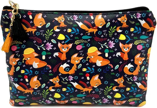 Miniatura 14 de Bonita bolsa pequeña de cosméticos, mini bolsa de maquillaje para mujeres y niñas, bolsa pequeña de aseo de viaje de cuero PU, organizador