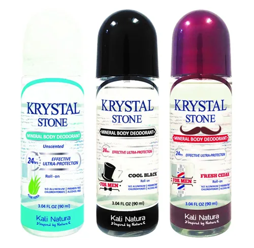 Miniatura 7 de KRYSTAL STONE Desodorante 3 unidades Roll On de alumbre de potasio con aloe vera y aceites esenciales - VEGANO. SIN CRUELDAD. ECOLÓGICO