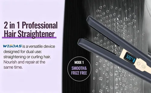 Miniatura 6 de Plancha de pelo inalámbrica y rizadores con placa de cerámica de grado de diamante, iones negativos, plancha plana que reduce el encrespamiento, más