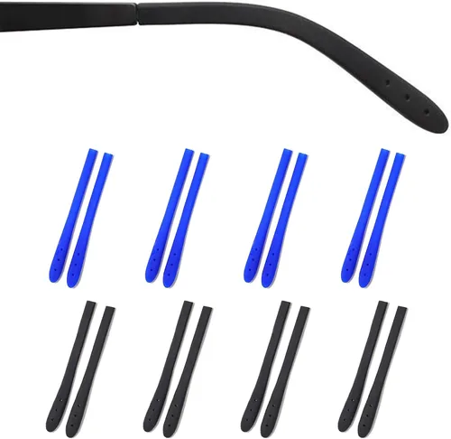 Miniatura 8 de Puntas de extremo de las patillas para lentes antideslizantes, funda de tubo de silicona suave, retenedores de repuesto para patas planas de metal 8