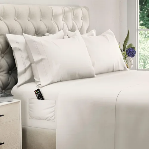 Miniatura 36 de DREAMCARE Juego de sábanas California King, 6 piezas, sábanas refrescantes para cama, sábanas Cal King de hasta 21 pulgadas de profundidad, 02