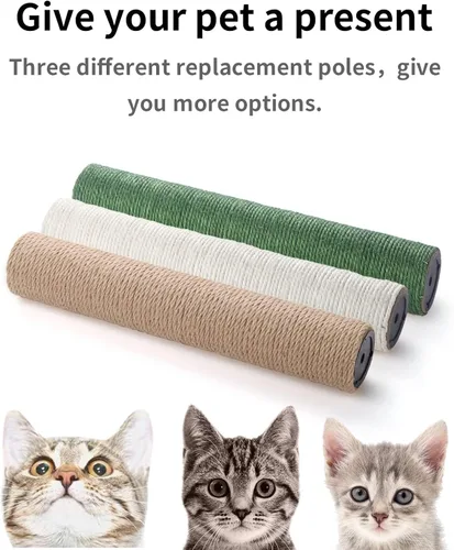 Miniatura 7 de BNOSDM Paquete de 6 piezas de repuesto para árbol rascador M8 de 15 x 2.75 pulgadas para gatos de interior, cuerda de torre, postes de rascado