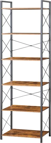 Miniatura 19 de HCHQHS Estantería Pequeña, Estantería Industrial Ajustable de 3 Niveles, Estantería Abierta Rústica, Estanterías Horizontales de Madera y Metal