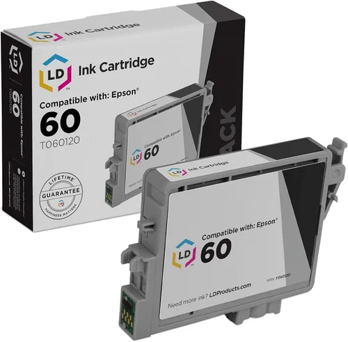 LD Productos Cartucho de tinta remanufacturado Reemplazo para Epson 60 T060120 (negro) compatible con Stylus C88 CX3800 CX3810 CX4200 CX4800 CX5800f