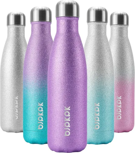 Miniatura 99 de BJPKPK Botella de Agua Aislada 17oz Botellas de Agua de Acero Inoxidable Apta para Lavavajillas Metal Térmica Mantiene Frío y Caliente, Gris Niebla