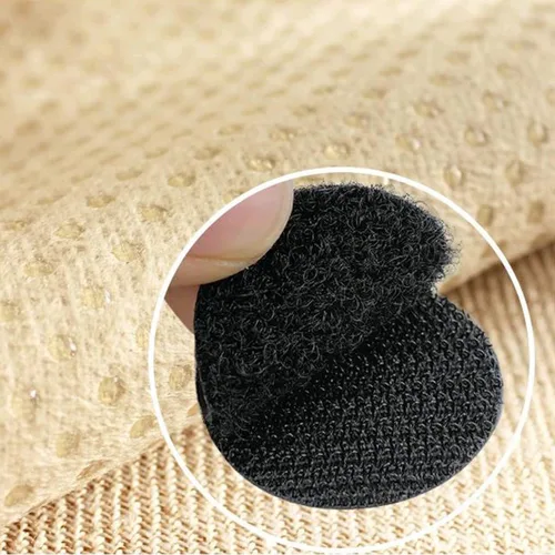 Miniatura 8 de Fantasyon 24 pares de puntos redondos de gancho y bucle de 2 pulgadas, cinta adhesiva de doble cara negra autoadhesiva de nailon tiras traseras