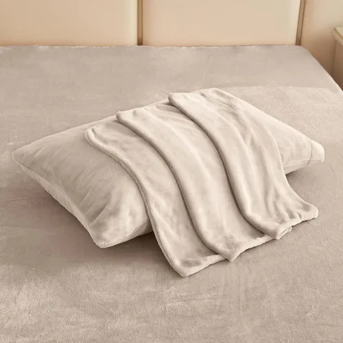 Miniatura 54 de Viviland Juego de sábanas de microforro polar tamaño matrimonial, sábanas ajustadas tipo franela para Navidad con bolsillo de 15" de profundidad