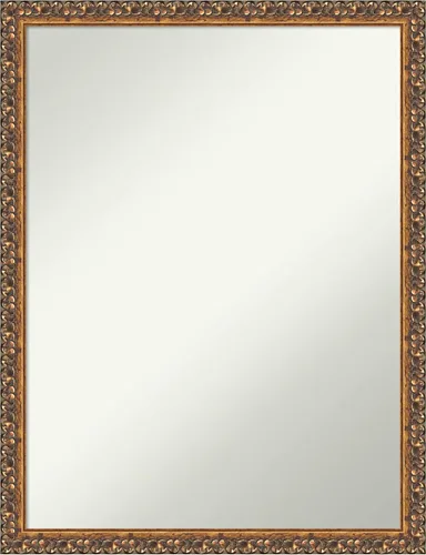 Miniatura 14 de Amanti Art Espejo de pared de madera no biselada (29 x 40 pulgadas), marco de bronce antiguo, espejo de baño bronce, XL