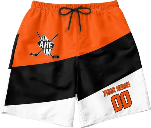 Miniatura 6 de Custom Hockey Men's Shorts Gifts for Men Casual City Youth Fans Sport Beach Shorts Add Name & Number Quick Dry