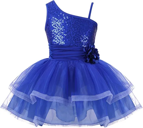 YiZYiF Vestido de ballet de lentejuelas para niñas con leotardo de gasa