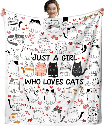 Miniatura 10 de Manta de franela con diseño de zorro con texto en inglés «Just A Girl Who Loves Fox», para cama, ropa de cama o sofá, regalos para niños, niñas