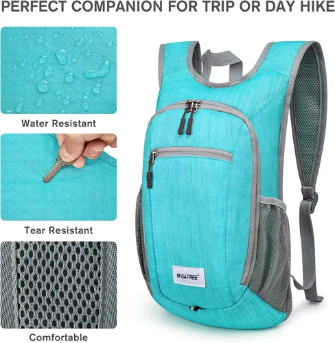 Miniatura 5 de G4Free 10L/15L Mochila para Senderismo Plegable Ligera, Mochila de Día para Caminatas, Pequeña, Viaje al Aire Libre, Bolsa de Hombro Plegable
