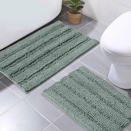 Miniatura 55 de NICETOWN Tapete negro para baño, antideslizante, suave, absorbente de agua, tapete de bajo perfil para entrada, tapete para vestíbulo, puerta
