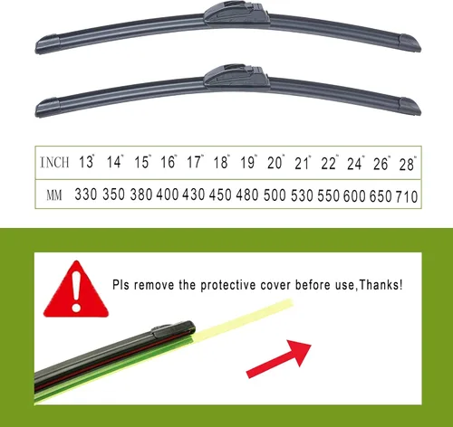 Miniatura 6 de Limpiaparabrisas de calidad de fabricante original, de 26 + 17 pulgadas, repuesto prémium para limpiaparabrisas para todas las estaciones