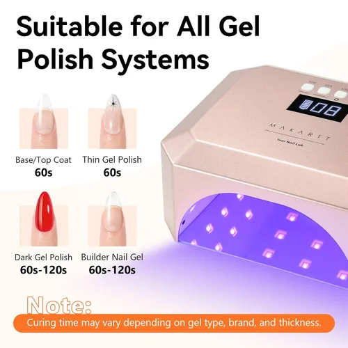 Miniatura 3 de Makartt Lámpara de uñas LED UV para uñas de gel – Luz de uñas recargable Aurora de 30W con 39 LEDs, gran espacio, batería de 2600mAh, 4