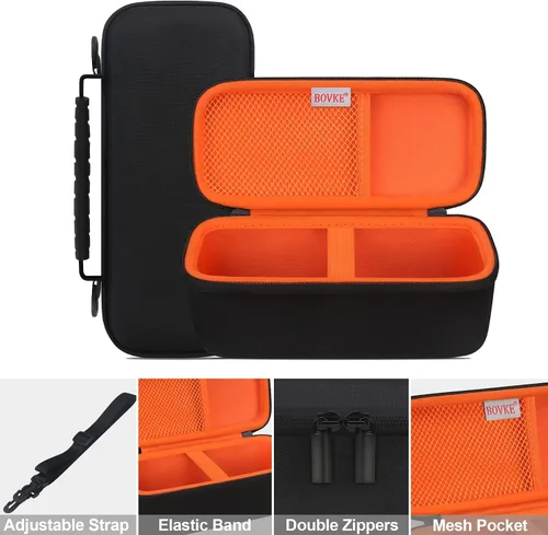 Miniatura 3 de BOVKE Funda de transporte para Bushnell Wingman 2/Bushnell Wingman Golf GPS Bluetooth altavoz, bolsillo de malla adicional para cables de carga